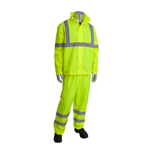 Model 353-1000-LY, 2 Piece ANSI Type R, Class 3 Value Rainsuit